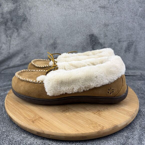 Tempur-Pedic Slippers Womens Size 10 Brown Moccasin Faux Fur Laurin TP6062-247 - Picture 4 of 11